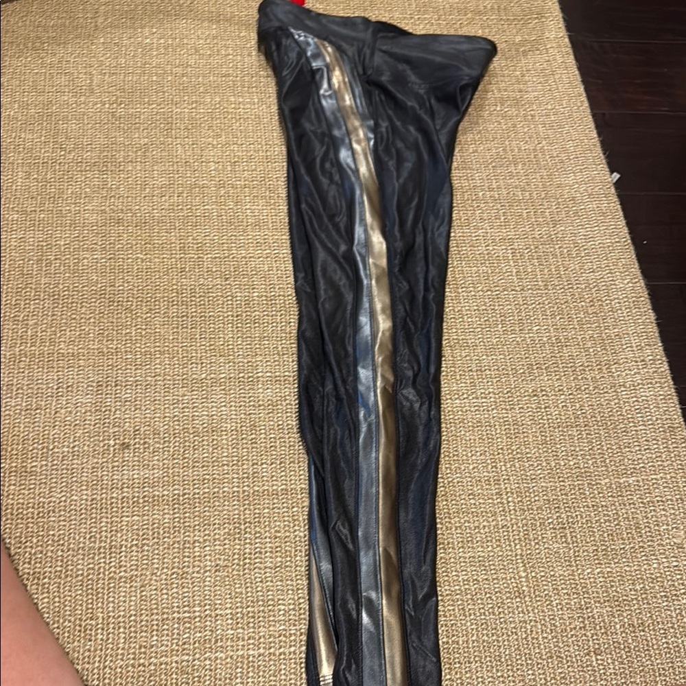 SPANX Black and Gold Shimmer Leggings